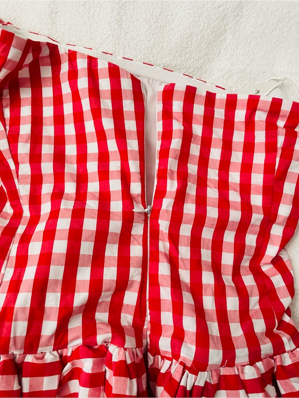 NWT NAKD Red Gingham Peplum Top - Picture 4 of 8